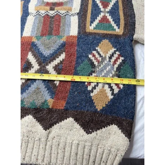 Etchings Southwestern AztecTribal Western Geometric Pattern Men Sweater Large - Picture 3 of 7
